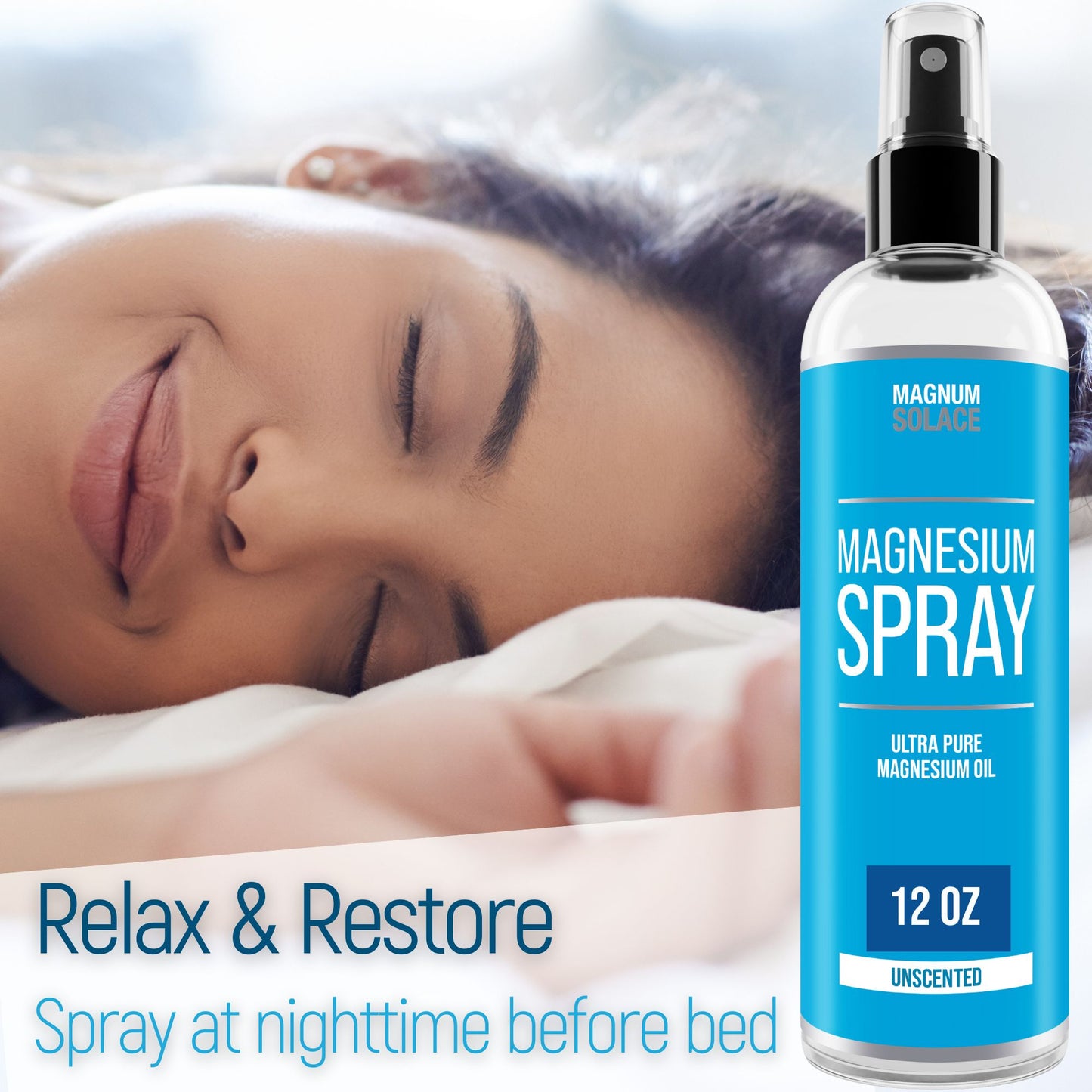 Magnesium Spray - Pure Magnesium Oil Body Spray, 12 oz