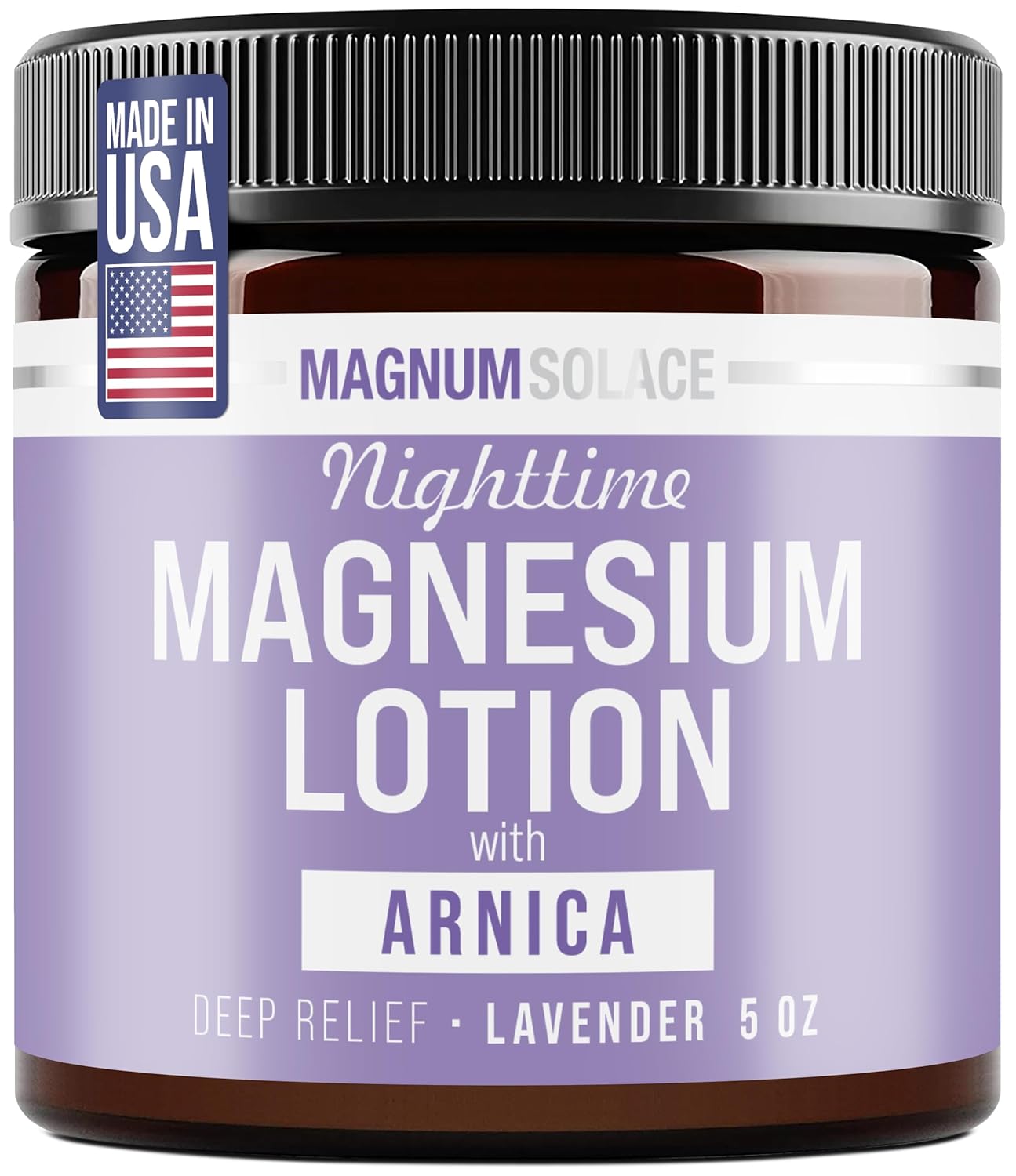 Magnum Solace Nighttime Magnesium Lotion with Arnica – Highly Concentrated Magnesium for Muscles & Joints – Apply to Legs or Feet Before Bed – Skin-Friendly - 35315397591218