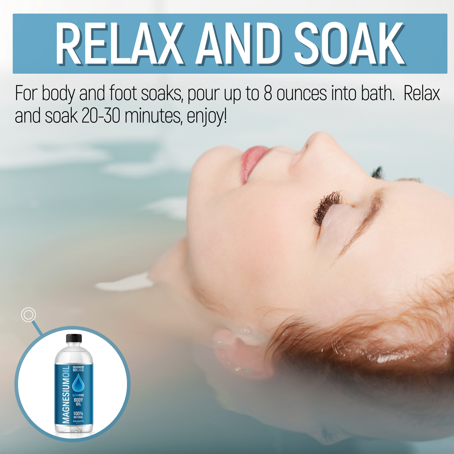 Magnesium Oil for Muscle Recovery & Bath Soak - Large 1 Liter (34 oz)
