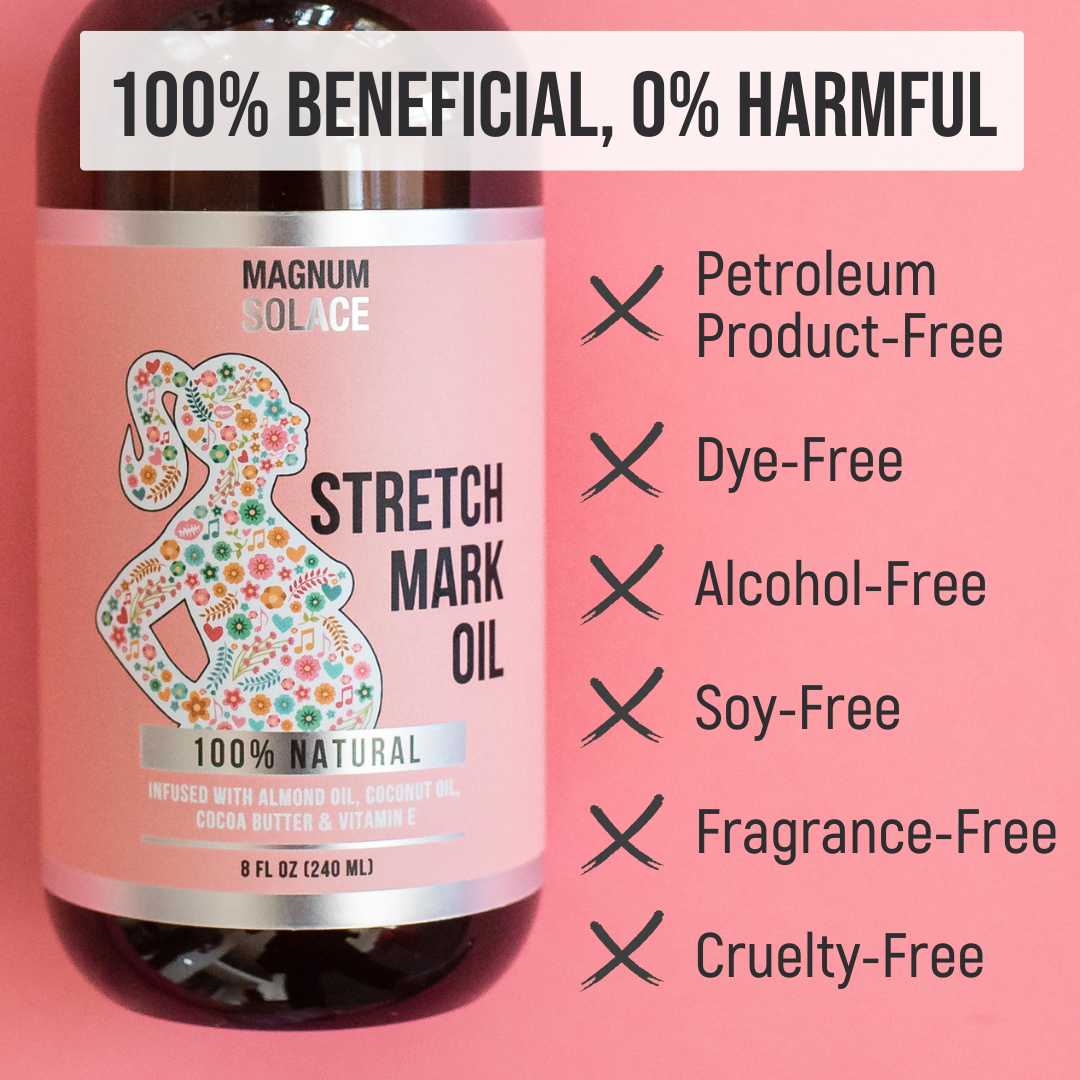 Stretch Mark Oil – 100% Natural Belly Oil for Pregnancy with Cocoa Butter